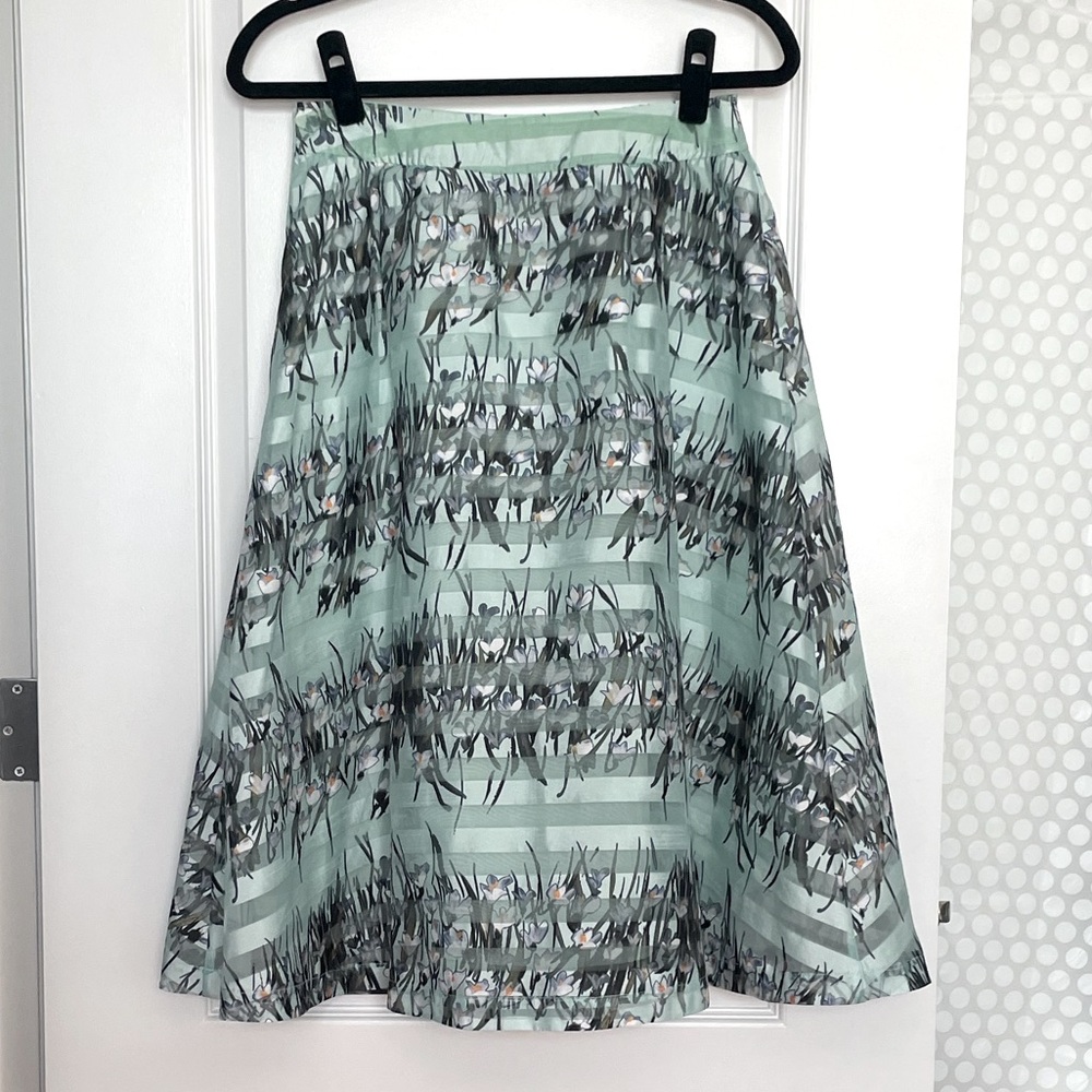 J.O.A Liffey Green Floral Full Skirt